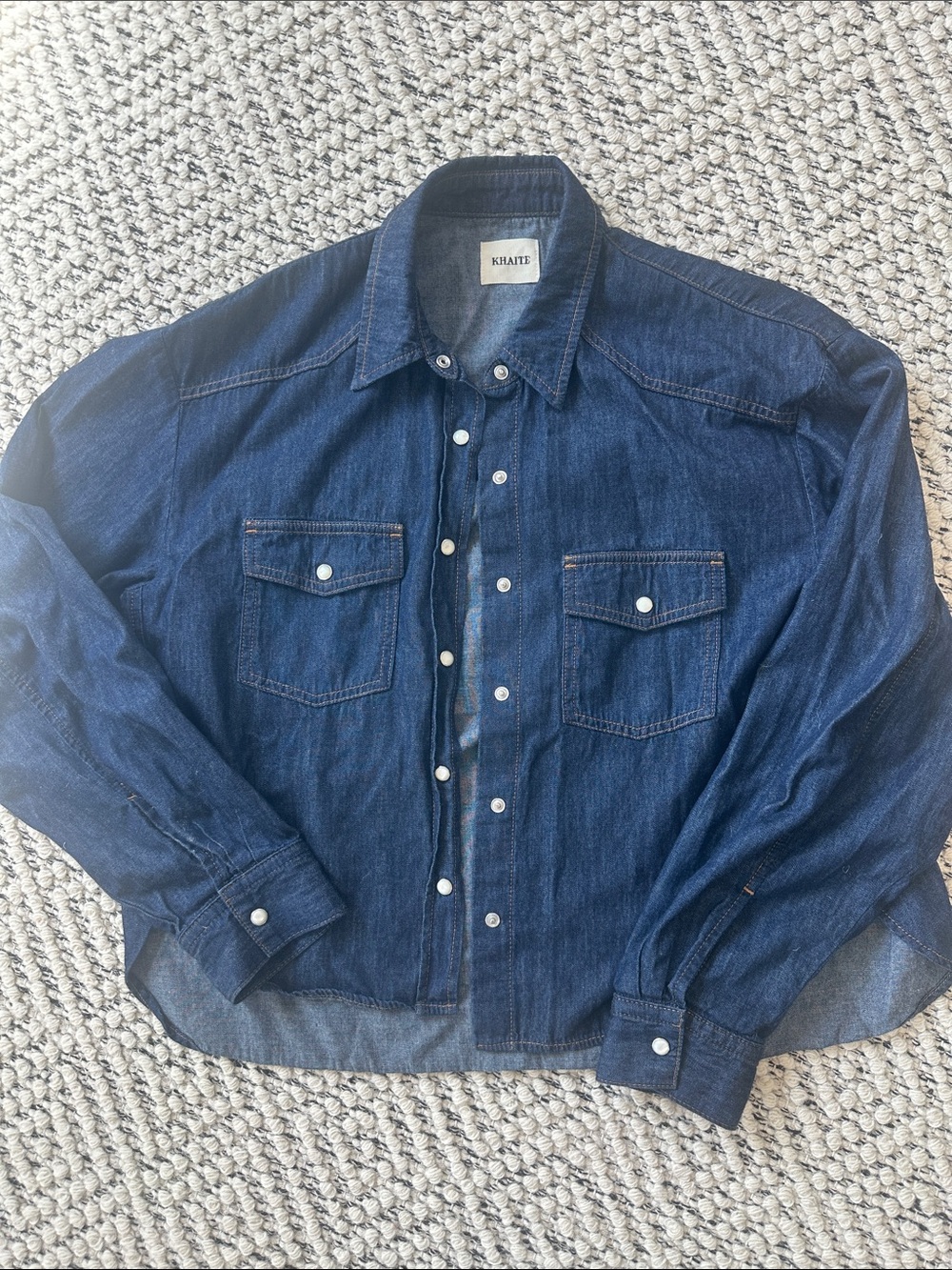 KHAITE Dark Blue Denim Shirt Jacket